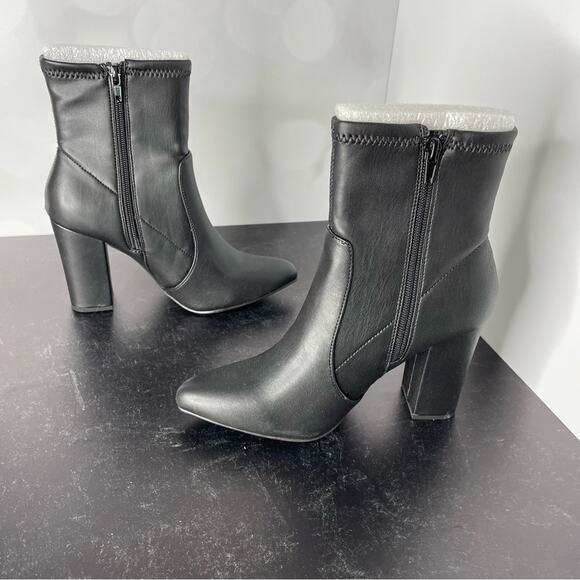 WILD PAIR Women’s Becci Sock Booties Black Smooth Sz 7 - Picture 4 of 7